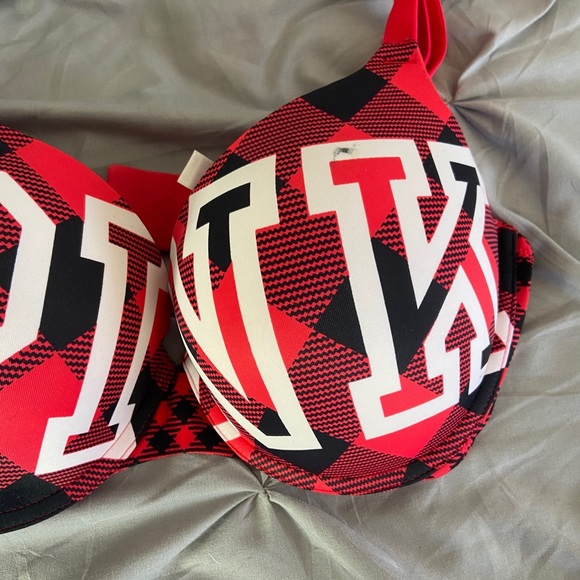 VS PINK PUSH UP LOGO LACE BRAS 34DD - Picture 2 of 4